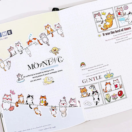Sticker Pet Tape - Pre-cut - 40 mm - Kitty Conga - 4 - Washi Tape Shop - Tidformera