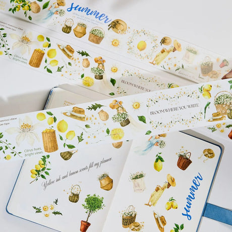 Sticker Pet Tape - Pre-cut - 60 mm - Lemon Breeze - 5 - Washi Tape Shop - Tidformera