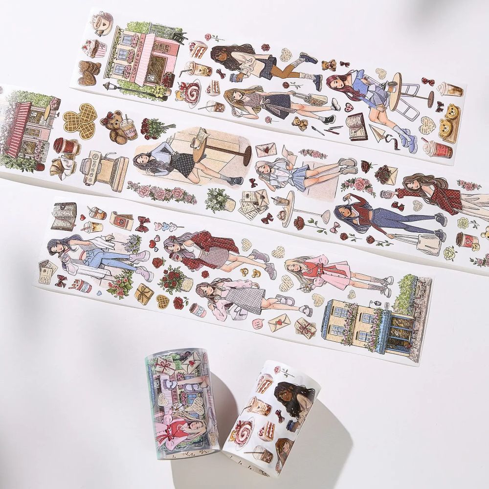Sticker Pet Tape - Pre-cut 70 mm - Journal Nook - 2 - Washi Tape Shop - Tidformera