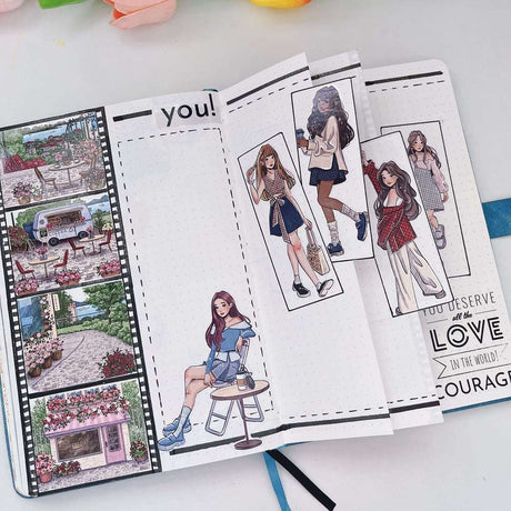 Sticker Pet Tape - Pre-cut 70 mm - Journal Nook - 8 - Washi Tape Shop - Tidformera