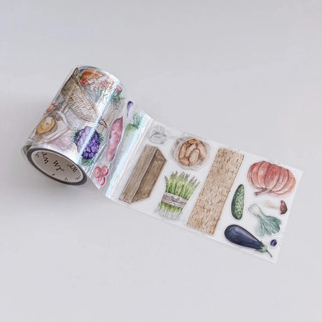 Sticker Pet Tape - Pre-cut 70 mm - Summer Bazaar - 1 - Washi Tape Shop - Tidformera