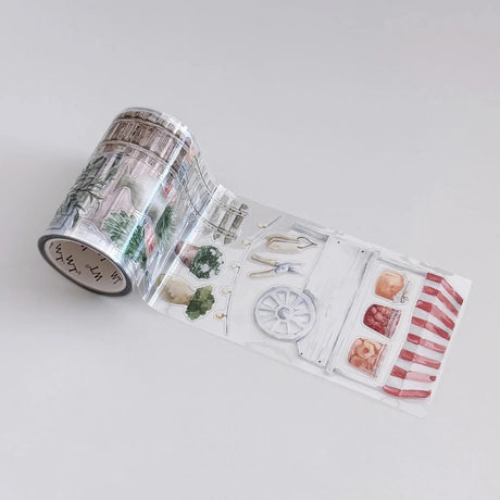 Sticker Pet Tape - Pre-cut 70 mm - Summer Market - 1 - Washi Tape Shop - Tidformera