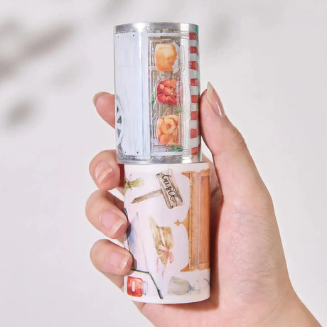 Sticker Pet Tape - Pre-cut 70 mm - Summer Market - 7 - Washi Tape Shop - Tidformera