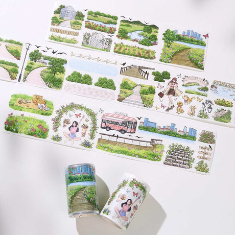 Sticker Pet Tape - Pre-cut 70 mm - Urban Grove - 1 - Washi Tape Shop - Tidformera