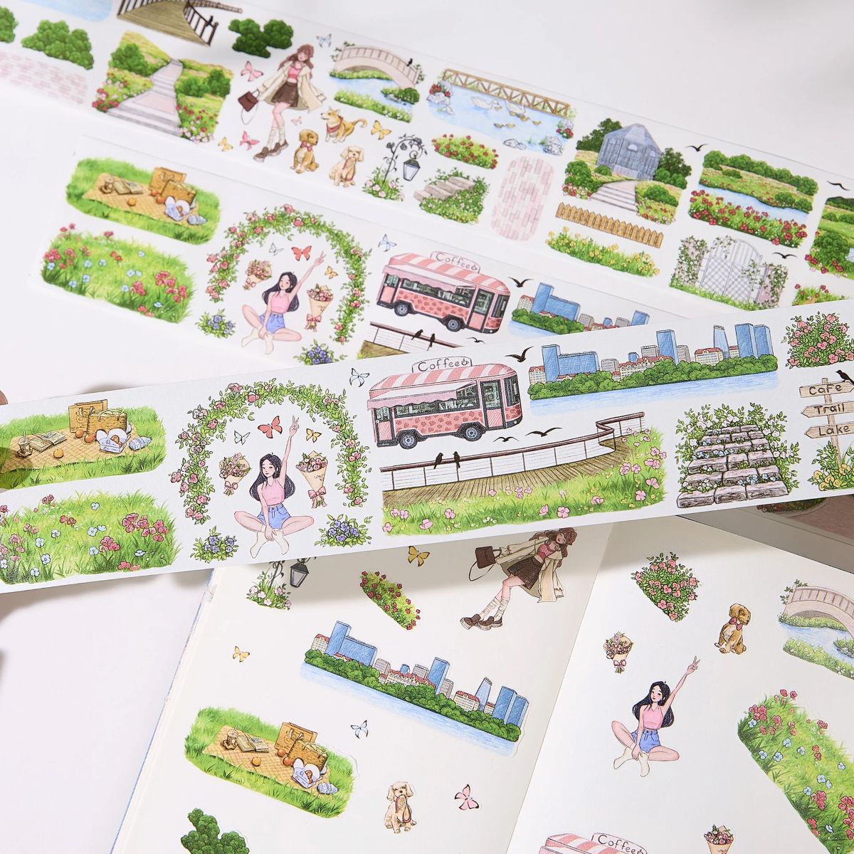 Sticker Pet Tape - Pre-cut 70 mm - Urban Grove - 4 - Washi Tape Shop - Tidformera