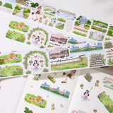 Sticker Pet Tape - Pre-cut 70 mm - Urban Grove - 4 - Washi Tape Shop - Tidformera