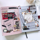 Sticker Pet Tape - Pre - cut - Cats and Books - 70 mm - 3 - Washi Tape Shop - Tidformera