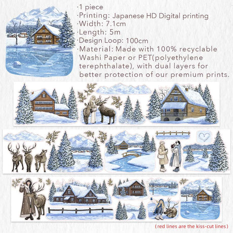 Sticker Pet Tape - Pre - cut - Crystal Garden - 70 mm - 6 - Washi Tape Shop - Tidformera
