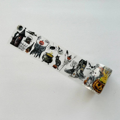 Sticker Pet Tape - Pre-cut - Haunted House - 65 mm - 2 - Washi Tape Shop - Tidformera