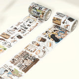 Sticker Pet Tape - Pre - cut - Life of Coffee - 70 mm - 5 - Washi Tape Shop - Tidformera