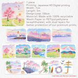 Sticker Pet Tape - Pre - cut - Misty Breeze - 70 mm - 7 - Washi Tape Shop - Tidformera