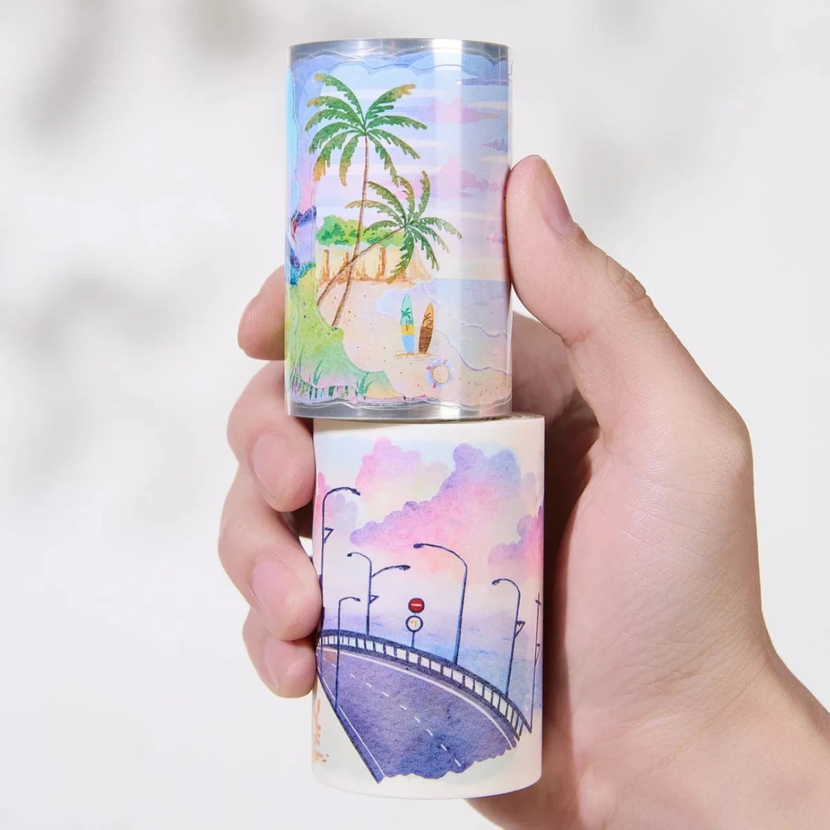Sticker Pet Tape - Pre - cut - Misty Breeze - 70 mm - 6 - Washi Tape Shop - Tidformera
