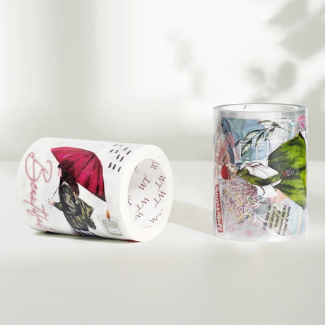 Sticker Pet Tape - Pre - cut - Passing Faces - 60 mm - 4 - Washi Tape Shop - Tidformera