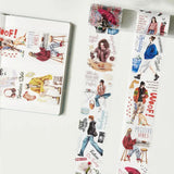 Sticker Pet Tape - Pre - cut - Passing Faces - 60 mm - 3 - Washi Tape Shop - Tidformera