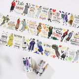 Sticker Pet Tape - Pre - cut - Silent Silhouette - 70 mm - 1 - Washi Tape Shop - Tidformera