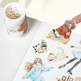 Sticker Pet Tape - Pre - cut - Snowy Strolls - 65 mm - 5 - Washi Tape Shop - Tidformera