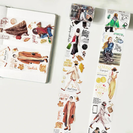 Sticker Pet Tape - Pre - cut - Urban Wanderers - 60 mm - 6 - Washi Tape Shop - Tidformera