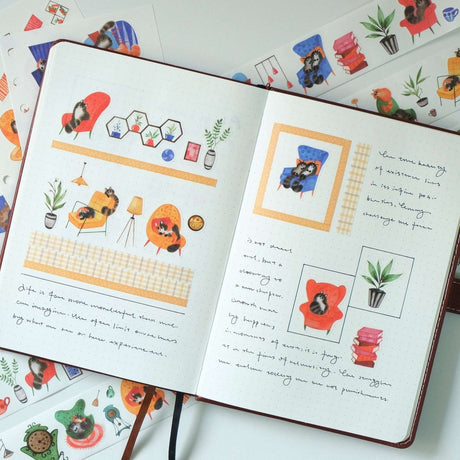 Sticker Set Washi Tape - Paw Parlor - 4-pack - 11 - Washi Tape Shop - Tidformera