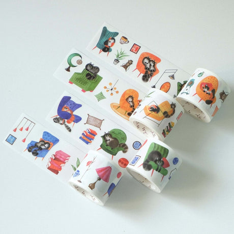 Sticker Set Washi Tape - Paw Parlor - 4-pack - 10 - Washi Tape Shop - Tidformera