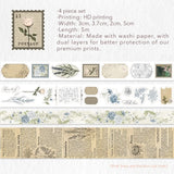 Sticker Set Washi Tape - Petals & Parchment - 4 - pack - 11 - Washi Tape Shop - Tidformera