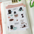 Sticker Sheet - Mocha Cat - Insert coffee to begin - 1 - CutieSquad - Tidformera
