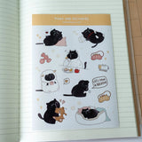 Sticker Sheet - Mocha Cat - Paws and recharge - 1 - CutieSquad - Tidformera