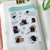 Sticker Sheet - Mocha Cat - Work life (un)balance - 4 - CutieSquad - Tidformera