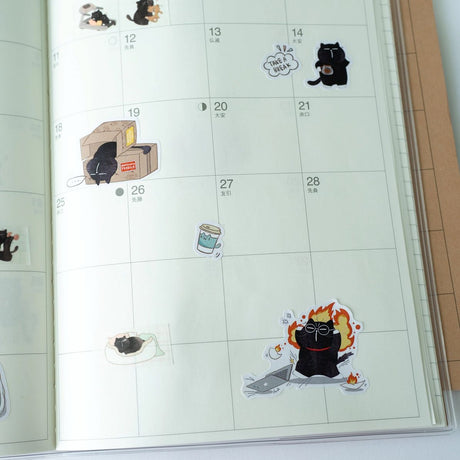 Sticker Sheet - Mocha Cat - Work life (un)balance - 3 - CutieSquad - Tidformera