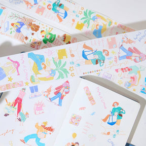 Sticker Washi Tape - Pre-cut - Dopamine Days - 65 mm - 1 - Washi Tape Shop - Tidformera