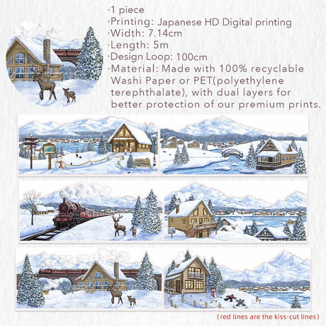 Sticker Washi Tape - Pre - cut - Frozen World - 70 mm - 5 - Washi Tape Shop - Tidformera