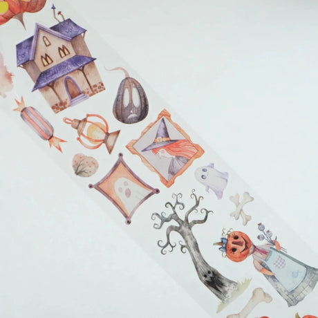 Sticker Washi Tape - Pre-cut - Ghoulish Gathering - 55 mm - 8 - Washi Tape Shop - Tidformera