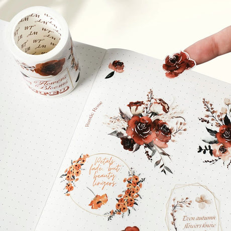 Sticker Washi Tape - Pre - cut - Harvested Bloom - 60 mm - 3 - Washi Tape Shop - Tidformera