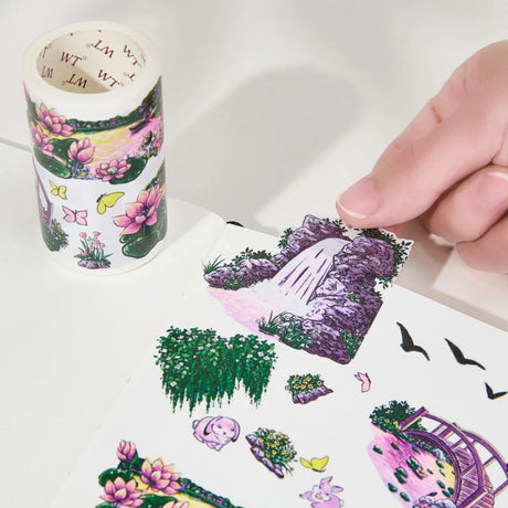 Sticker Washi Tape - Pre - cut - Lotus Saga - 70 mm - 2 - Washi Tape Shop - Tidformera