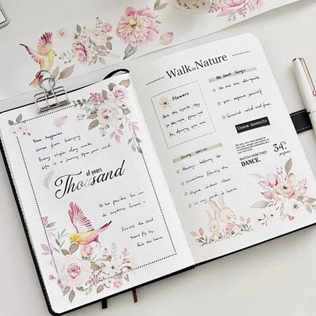 Sticker Washi Tape - Pre - cut - Pink Velvet - 60 mm - 7 - Washi Tape Shop - Tidformera