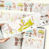 Sticker Washi Tape - Pre - cut - Woodland Pals - 60 mm - 2 - Washi Tape Shop - Tidformera