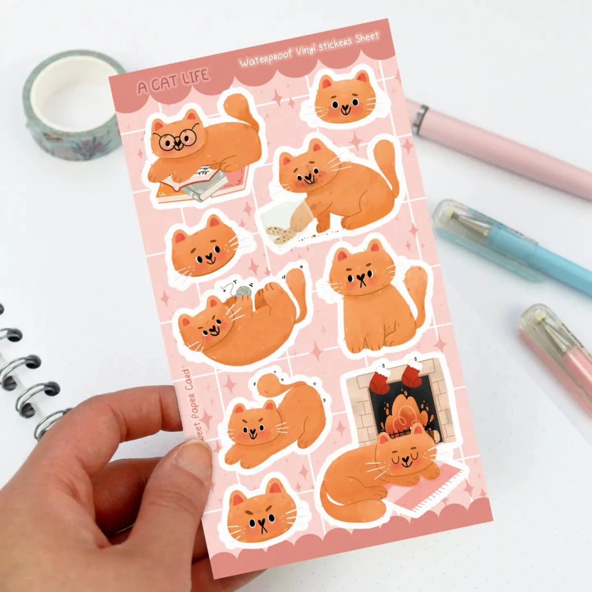 Stickers - A Cat's Life - Christmas - 2 - My Sweet Paper Card - Tidformera