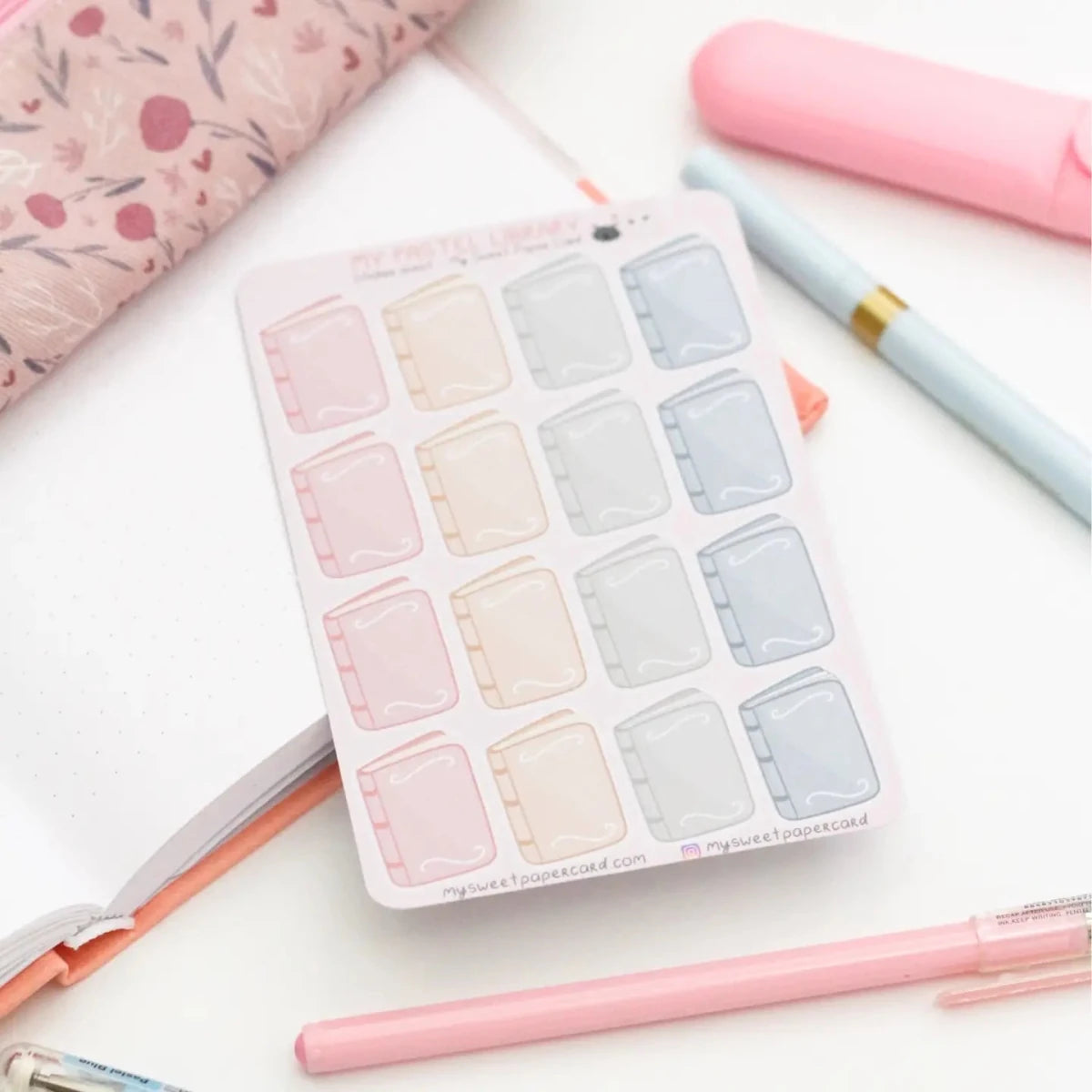 Stickers - A6 - My pastel library - 3 - My Sweet Paper Card - Tidformera
