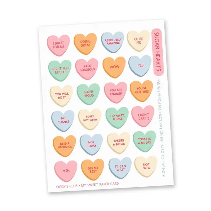 Stickers - A6 - Oggy's Club - Candy Hearts - 1 - My Sweet Paper Card - Tidformera