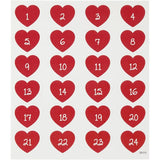 Stickers Creotime Jul - Advent numbers - Hjärtan - 2 - Creotime - Tidformera