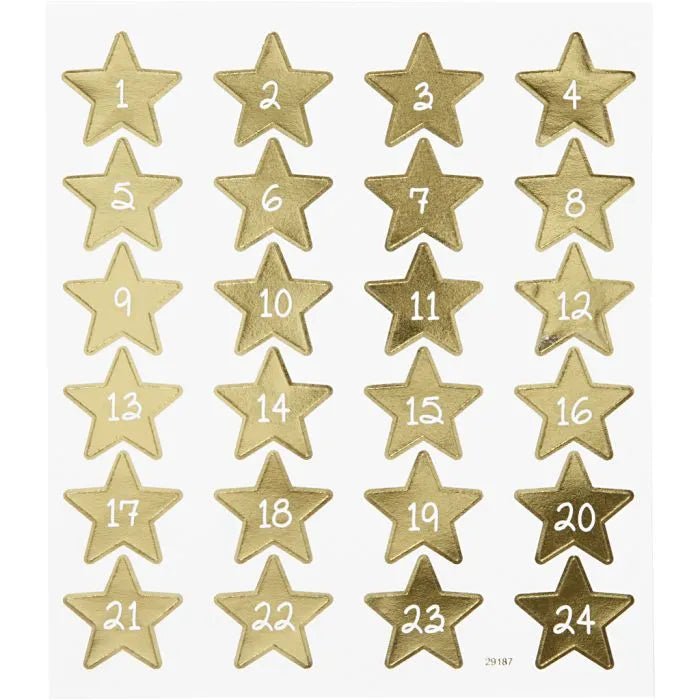 Stickers Creotime Jul - Advent numbers - Stjärnor - 2 - Creotime - Tidformera