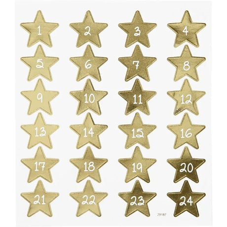 Stickers Creotime Jul - Advent numbers - Stjärnor - 2 - Creotime - Tidformera