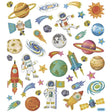 Stickers Creotime Rymden - Rymden metallic från Creotime. Klistermärken med planeter och astronauter  - Tidformera