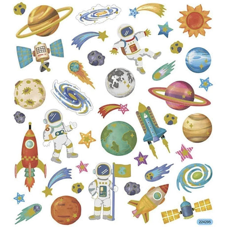 Stickers Creotime Rymden - Rymden metallic från Creotime. Klistermärken med planeter och astronauter  - Tidformera