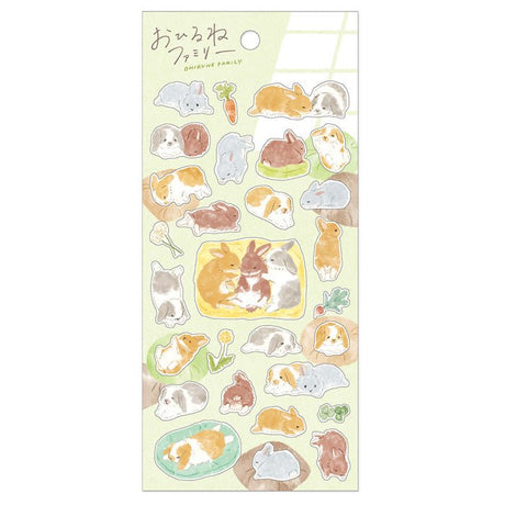 Stickers Ohirune family sticker - Usawa family från Mind Wave. Ett ark med klistermärken med kaniner.  - Tidformera
