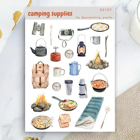 Stickers - Penpaling Paula - Camping Supplies - 1 - Penpaling Paula - Tidformera