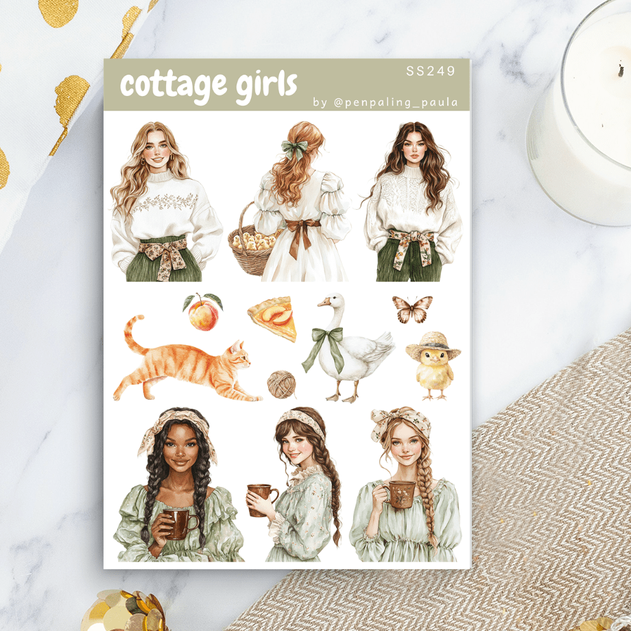 Stickers - Penpaling Paula - Cottage girls - 1 - Penpaling Paula - Tidformera