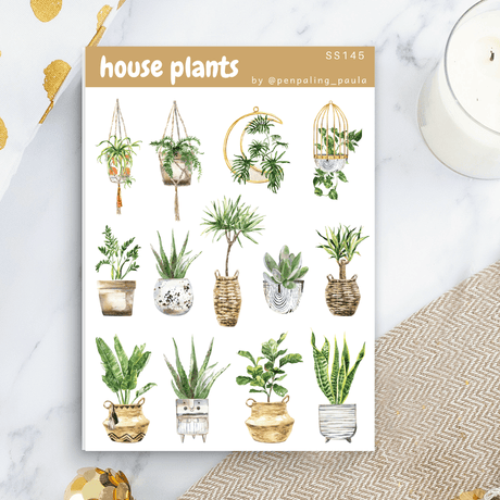 Stickers - Penpaling Paula - House plants - 1 - Penpaling Paula - Tidformera