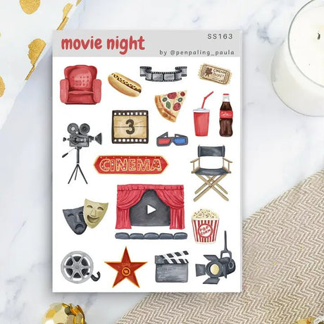 Stickers - Penpaling Paula - Movie Night - 1 - Penpaling Paula - Tidformera