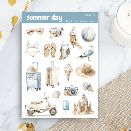 Stickers - Penpaling Paula - Summer day - 1 - Penpaling Paula - Tidformera