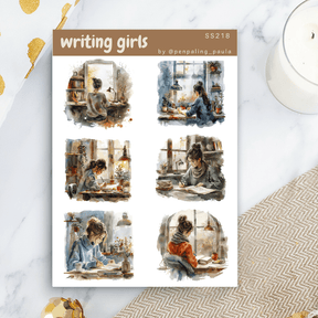 Stickers - Penpaling Paula - Writing girls - 1 - Penpaling Paula - Tidformera